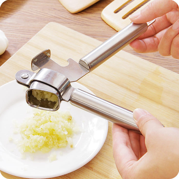 Stainless Steel Garlic Press Hand Presser Crusher Ginger Squeezer Slicer Masher Kitchen Tool Image 3