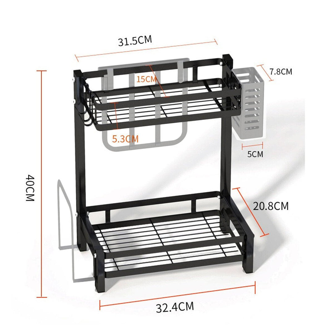 Nonslip 2,3 Tier Spice Rack Stainless Steel Storage Shelf Organizer Holder Kitchen Rack Image 5