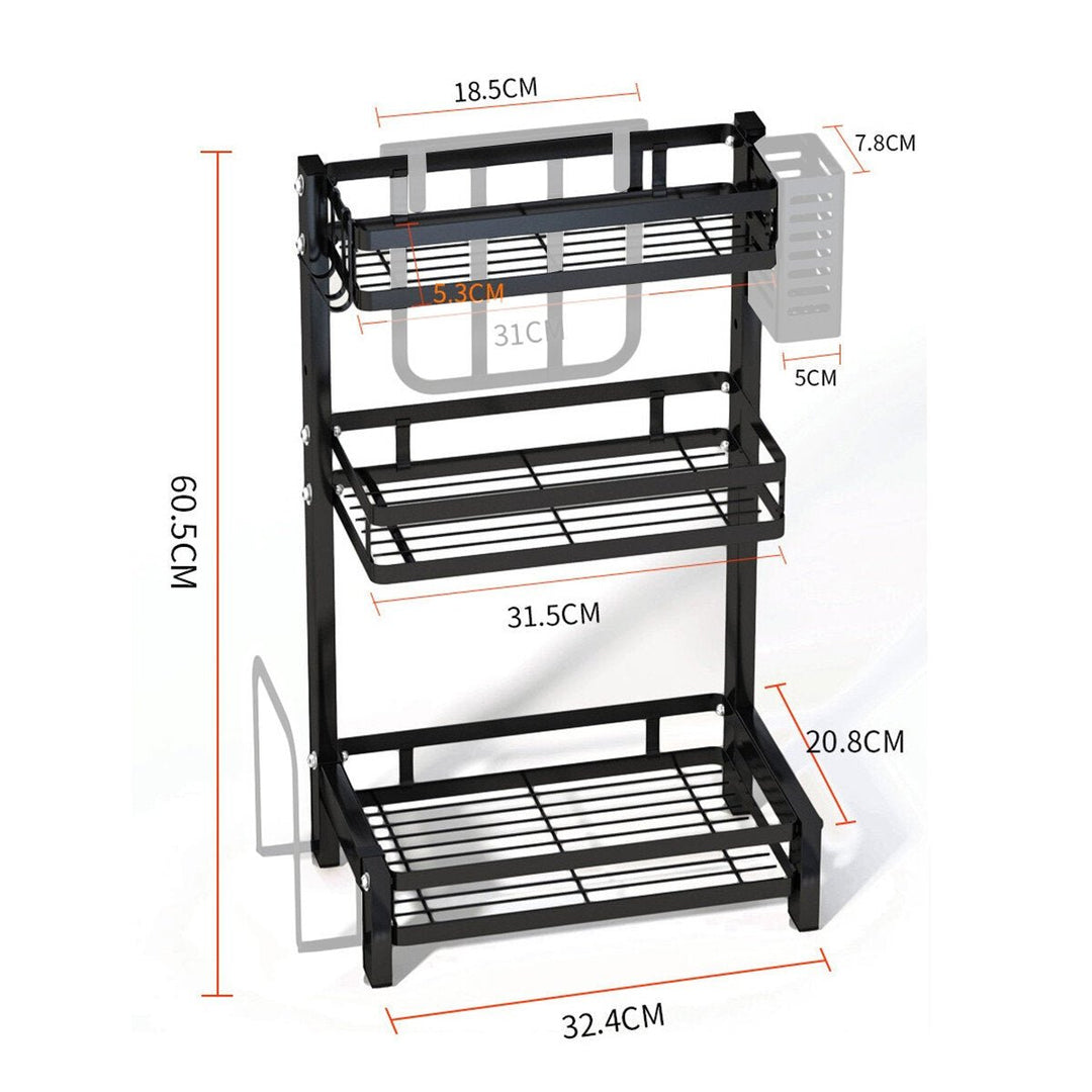 Nonslip 2,3 Tier Spice Rack Stainless Steel Storage Shelf Organizer Holder Kitchen Rack Image 6