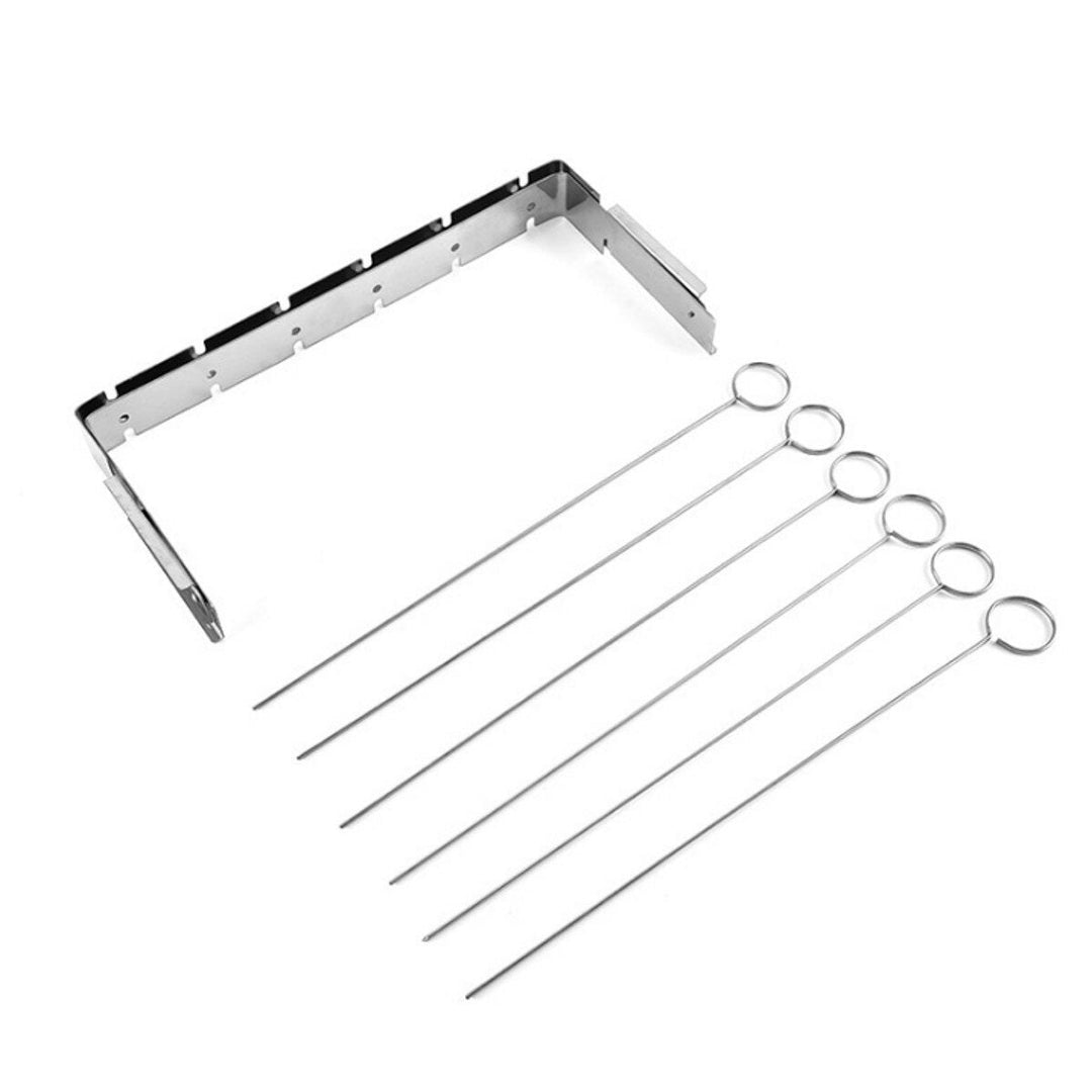 Portable Barbecue BBQ Rack Stainless Steel Skewer Meat Foods Grill Camping Tool Image 2