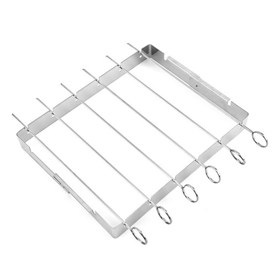 Portable Barbecue BBQ Rack Stainless Steel Skewer Meat Foods Grill Camping Tool Image 3