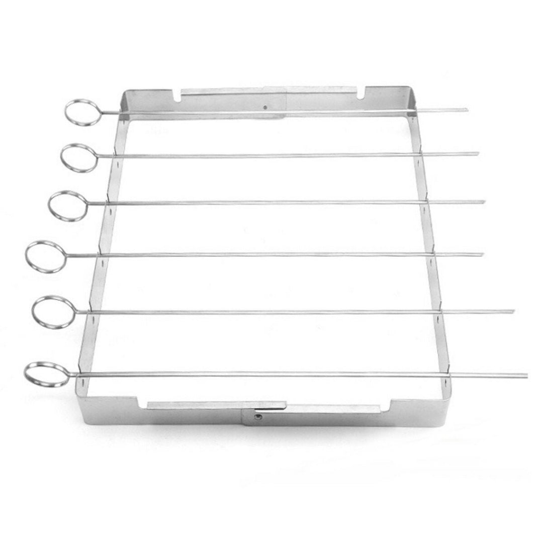 Portable Barbecue BBQ Rack Stainless Steel Skewer Meat Foods Grill Camping Tool Image 6