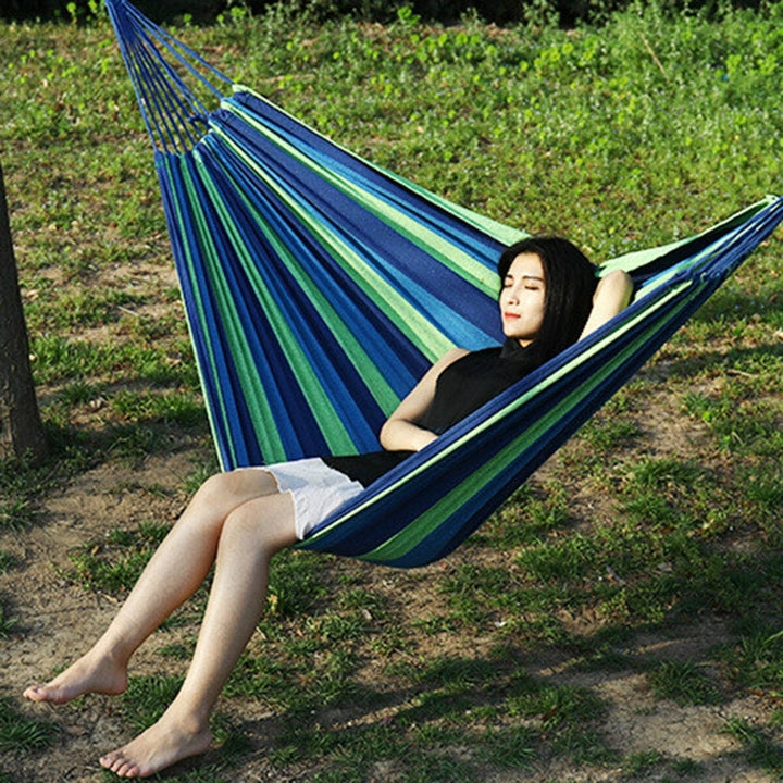 Portable Canvas Hammock Outdoor Garden Camping Travel Swing Bed Image 6