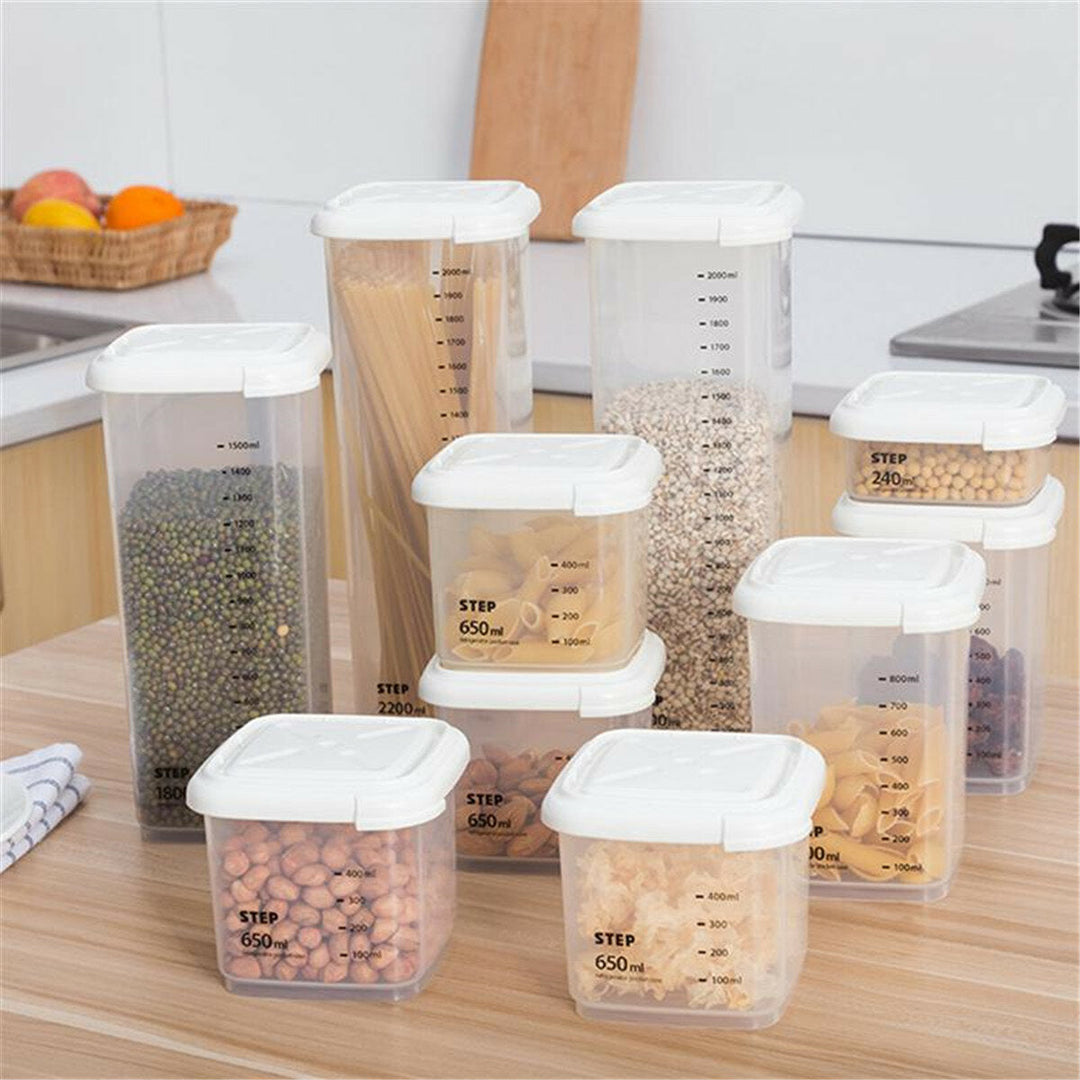 Plastic Storage Fresh Keeping Box Refrigerator Food Rice Beans Drain Image 2