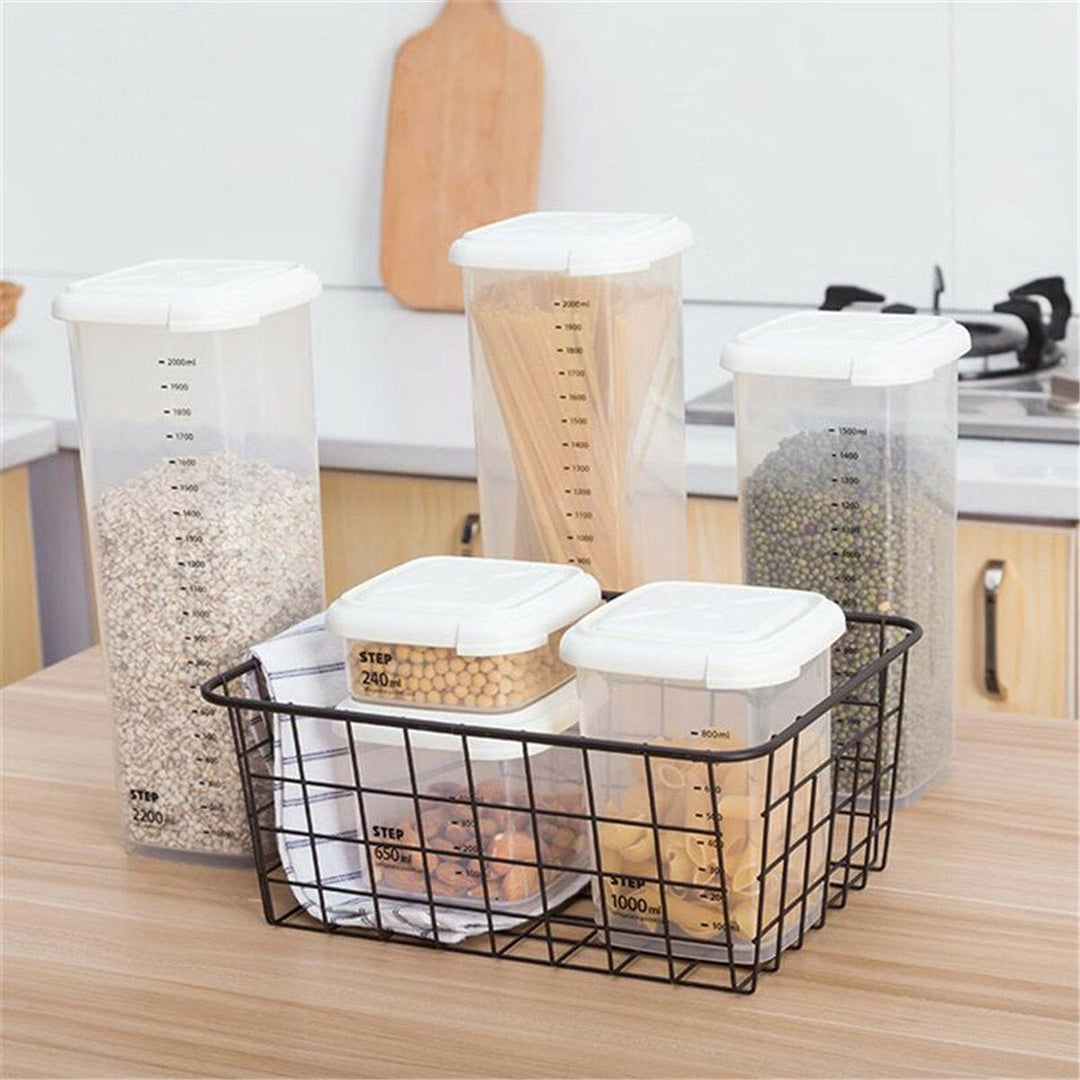 Plastic Storage Fresh Keeping Box Refrigerator Food Rice Beans Drain Image 3