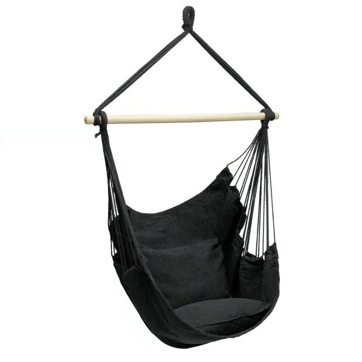 Portable Hammock Chair Swing Seat Home Garden Outdoor Camping Pillows Image 3