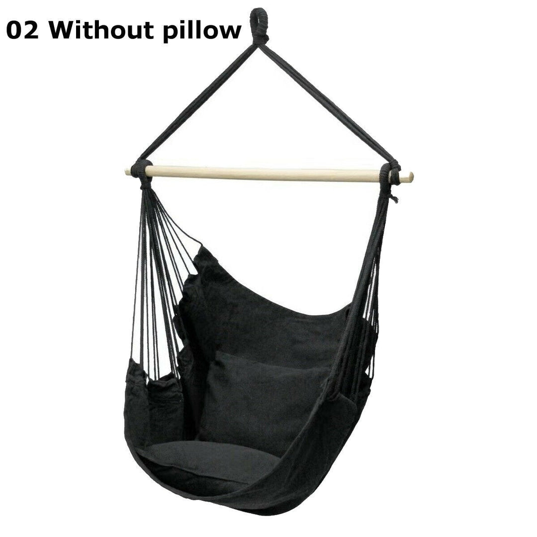 Portable Hammock Chair Swing Seat Home Garden Outdoor Camping Pillows Image 7