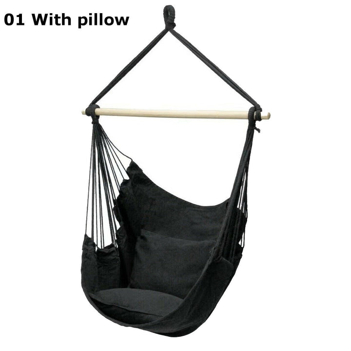 Portable Hammock Chair Swing Seat Home Garden Outdoor Camping Pillows Image 8