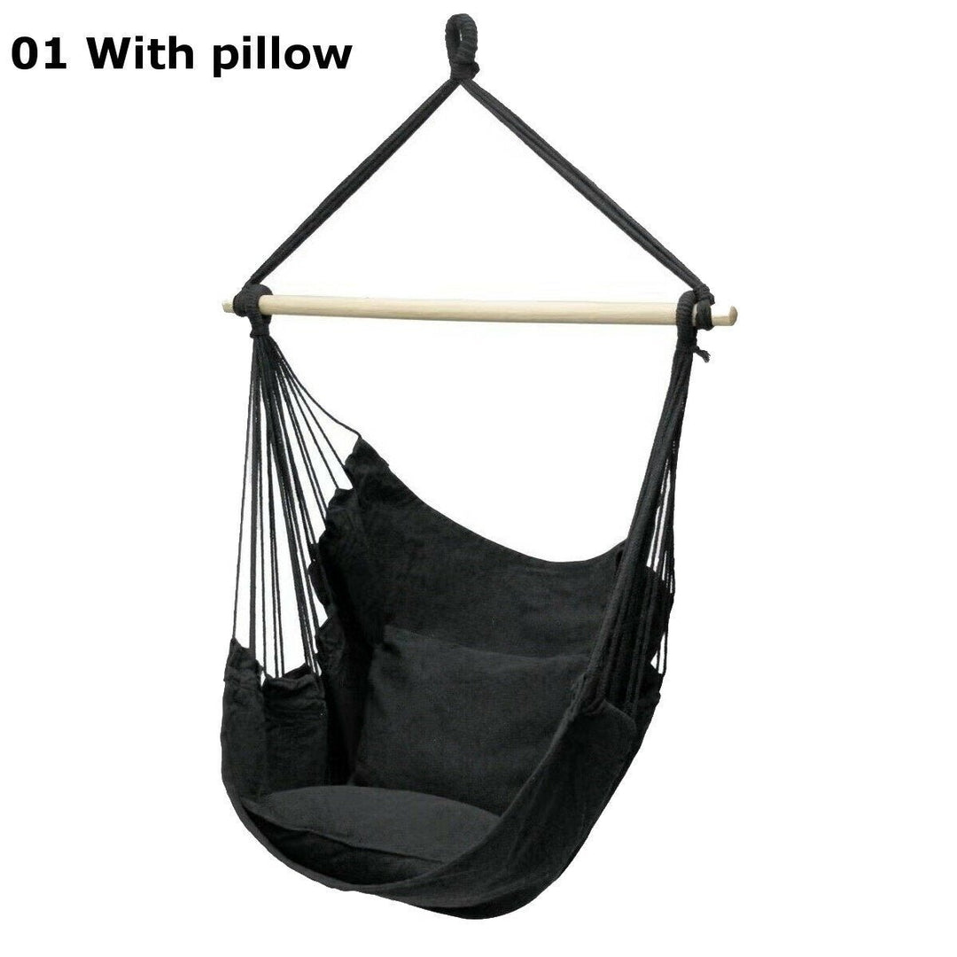 Portable Hammock Chair Swing Seat Home Garden Outdoor Camping Pillows Image 1