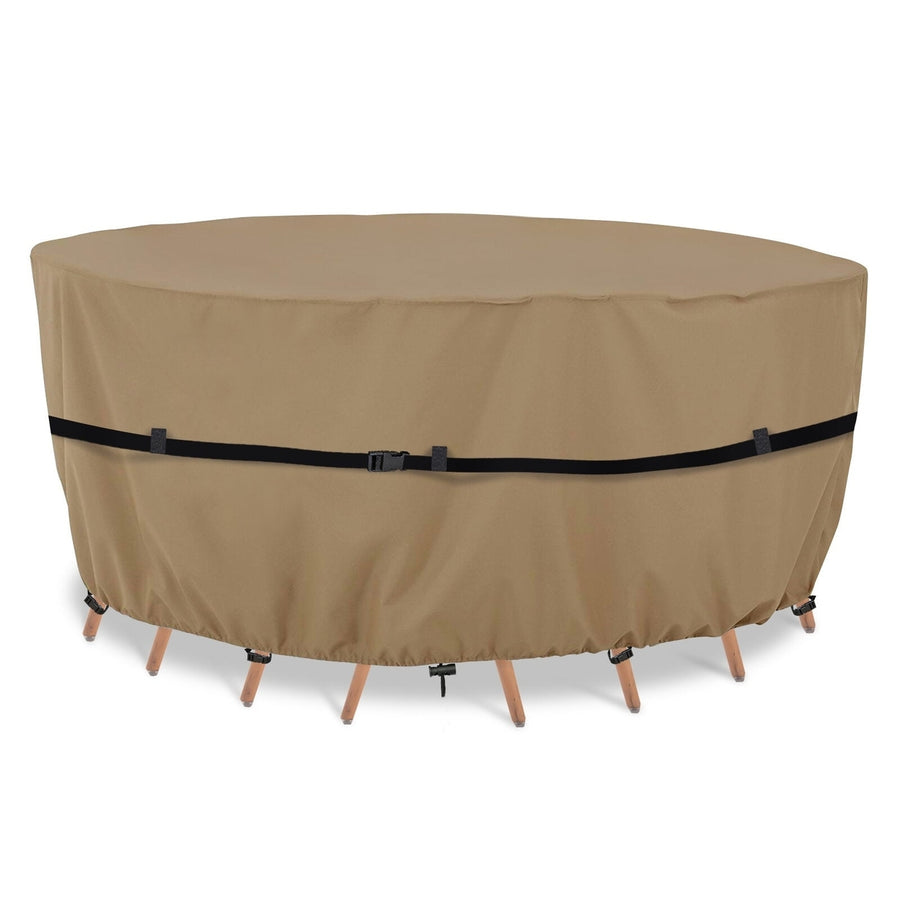 Round Outdoor Furniture Cover Waterproof Patio Furniture Cover Tear-Resistant Durable Windproof Dustproof Outdoor Cover Image 1