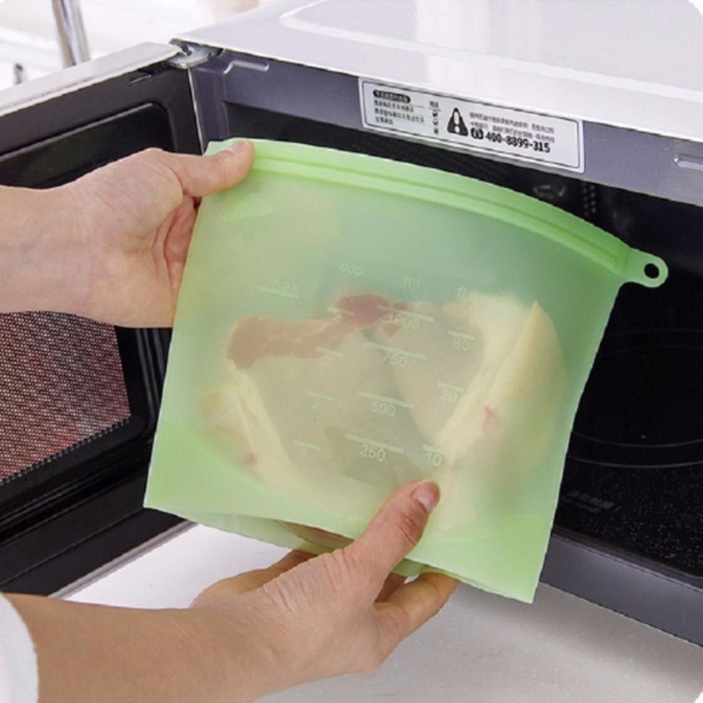 Reusable Silicone Food Fresh Bags Storage Sealed Containers for Refrigerator Kitchen Vacuum Bag Image 4