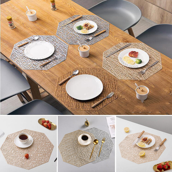 PVC Pads Table Bowl Mats Home Heat Resistant Placemat for Image 9