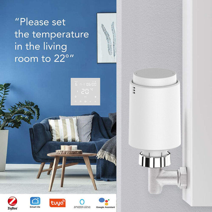 Smart Radiator Actuator Valve Thermostat Programmable Temperature Controller Voice Control Alexa Tuya App Image 3