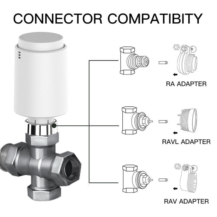 Smart Radiator Actuator Valve Thermostat Programmable Temperature Controller Voice Control Alexa Tuya App Image 4