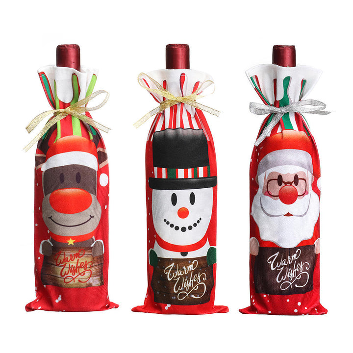 Santa Christmas Candy Bags Wine Stocking Bottle Carrier Gift Christmas Packing Bag Decoration DTTT Image 1