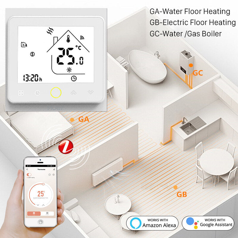 Smart Thermostat Temperature Controller Hub Required Water,Electric floor Heating Water,Gas Boiler with Alexa Google Image 9