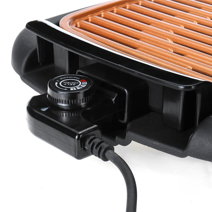 Smokeless Electric Roast BBQ Grill Indoor Grill Nonstick Pan and Portable Outdoor Barbecue Grill Image 3