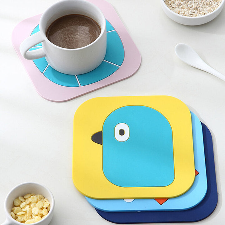 Silicone Cartoon Insulation Pad Anti-scalding Non-slip Cup Pot Mat Bowl Mat INS Style Image 2