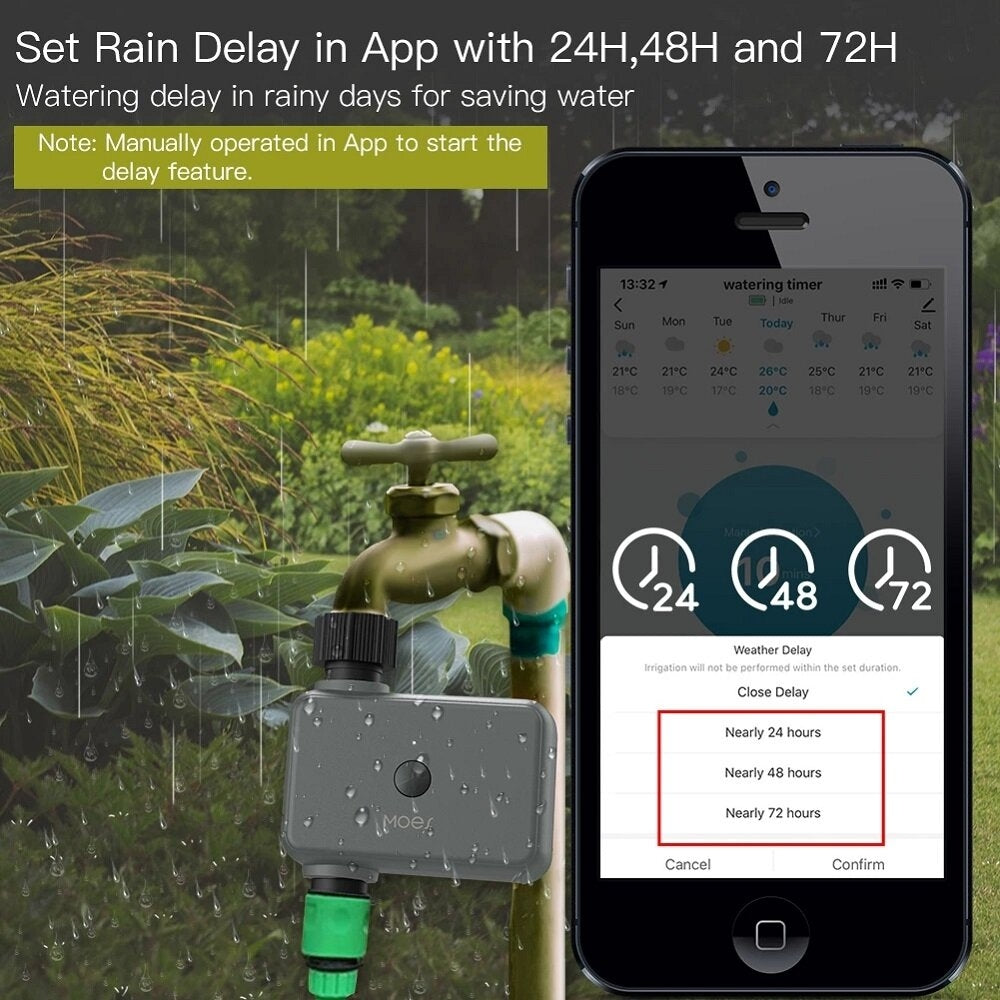 Smart bluetooth Water Timer Rain Delay Programmable Irrigation Timer for Garden Agriculture and Forestry Image 3