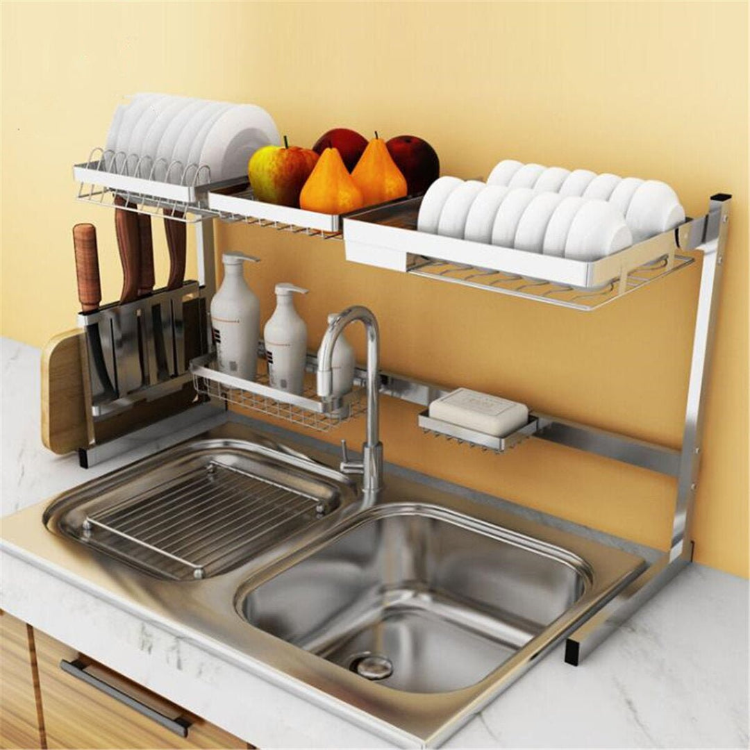 Stainless Steel Kitchen Dish Drying Rack Dish Drainer Rack Storage Shelf Rack Cup Plate Dish Rack Holders Organizer Image 4