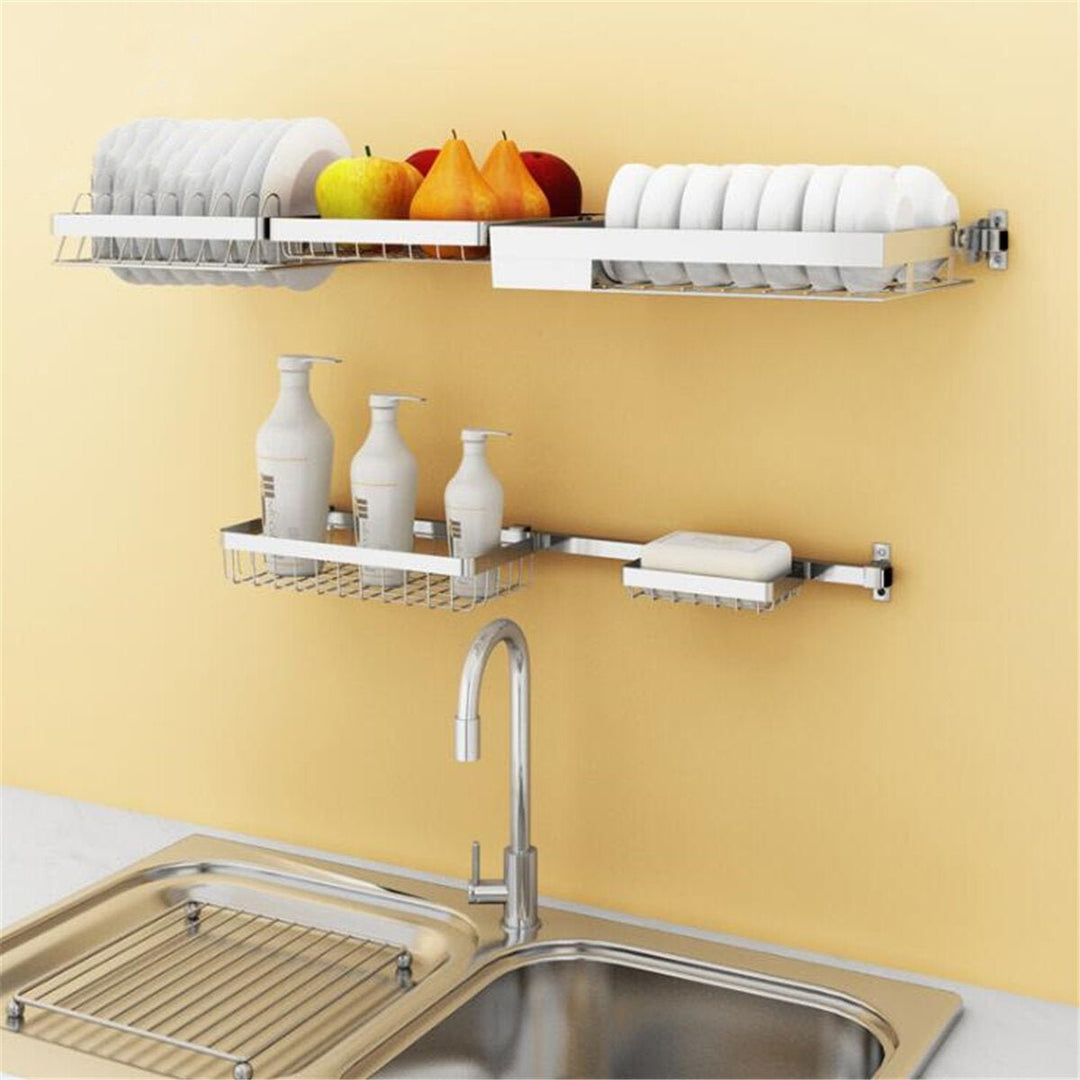 Stainless Steel Kitchen Dish Drying Rack Dish Drainer Rack Storage Shelf Rack Cup Plate Dish Rack Holders Organizer Image 5