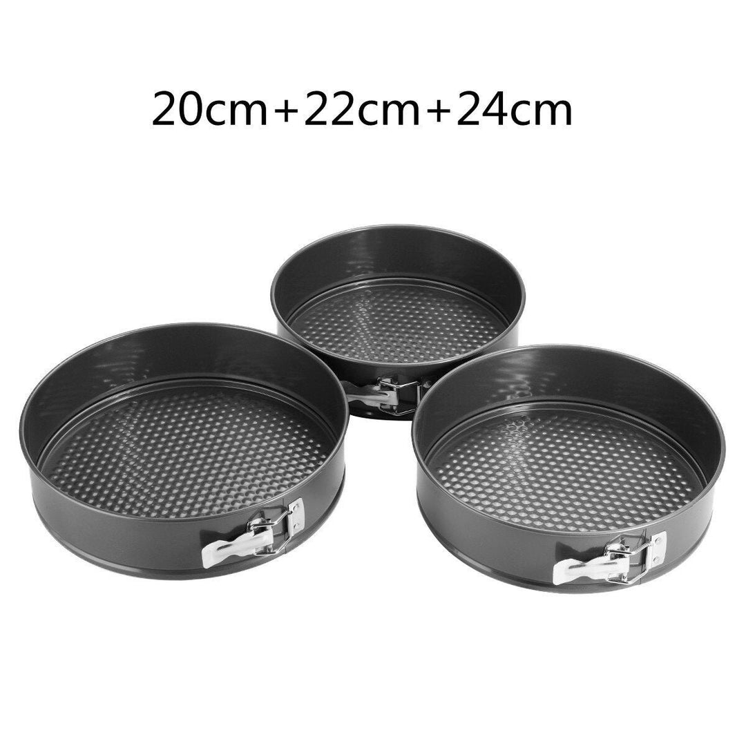 Stainless Steel Non-stick Metal Bake Mould Round Cake Pan Bakeware Molds Removable Bottom Bakeware Set Image 5