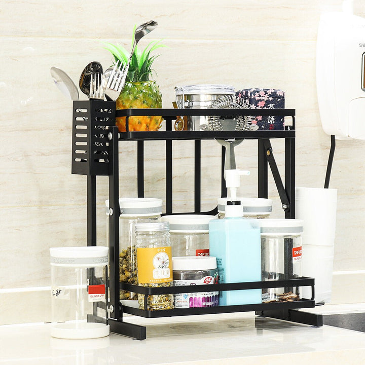 Spice Rack Kitchen Counter Organizer with 4 Suction Pads Large Capacity for Essential Oils Steady Bathroom Organizer Image 5