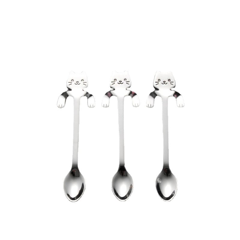 Stainless Steel Coffee Spoon Creative Kitty Hook Dirtproof Coffee Tea Spoon Scoop Image 1