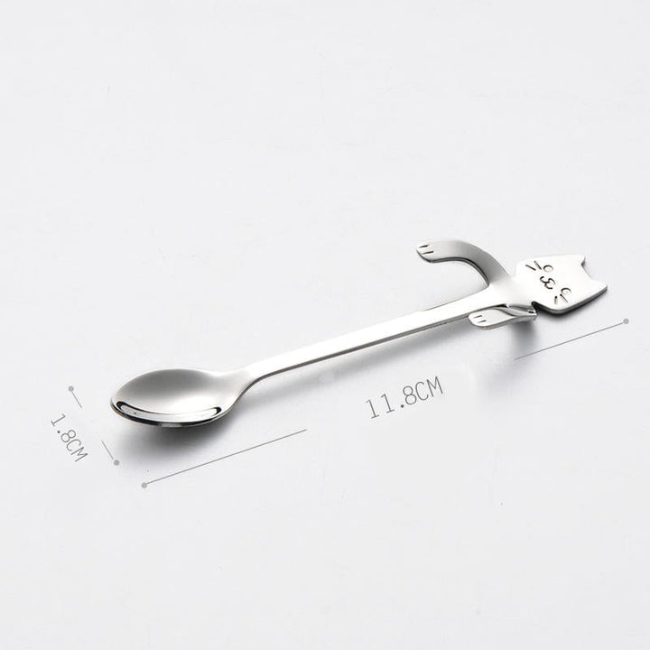 Stainless Steel Coffee Spoon Creative Kitty Hook Dirtproof Coffee Tea Spoon Scoop Image 6