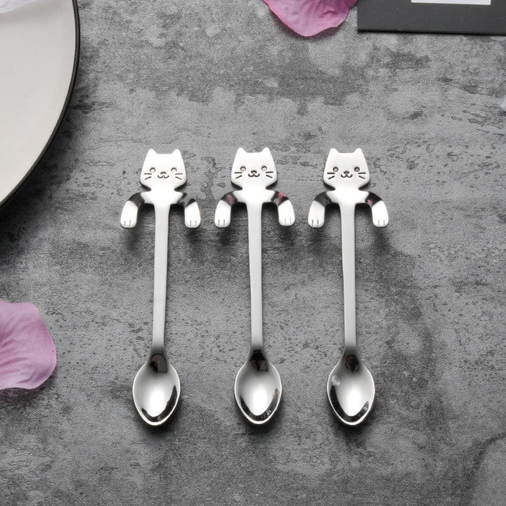 Stainless Steel Coffee Spoon Creative Kitty Hook Dirtproof Coffee Tea Spoon Scoop Image 7