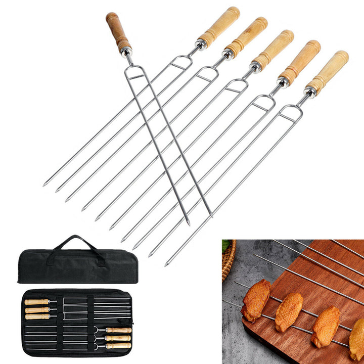 Stainless Steel Roasting Marshmallow Stick Set Extendable Dual Fork Outdoor BBQ for Household Kitchen BBQ Supplies Image 1