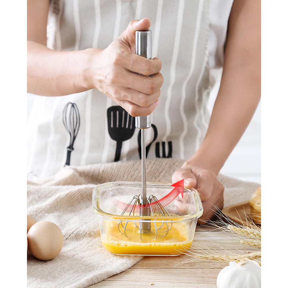 Stainless Steel Semi-automatic Whisk Egg Beater Mixer Stirrer Foamer Kitchen Tools Image 3