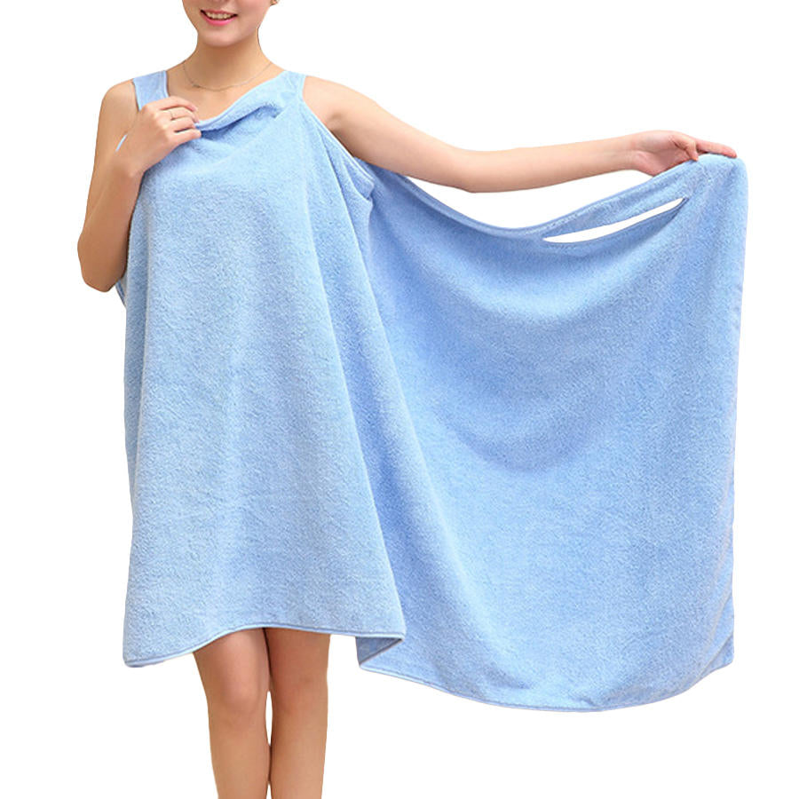 Summer Microfiber Soft Beach Able Wear Spa Bath Robe Plush Highly Absorbent Bath Towel Skirt Image 2