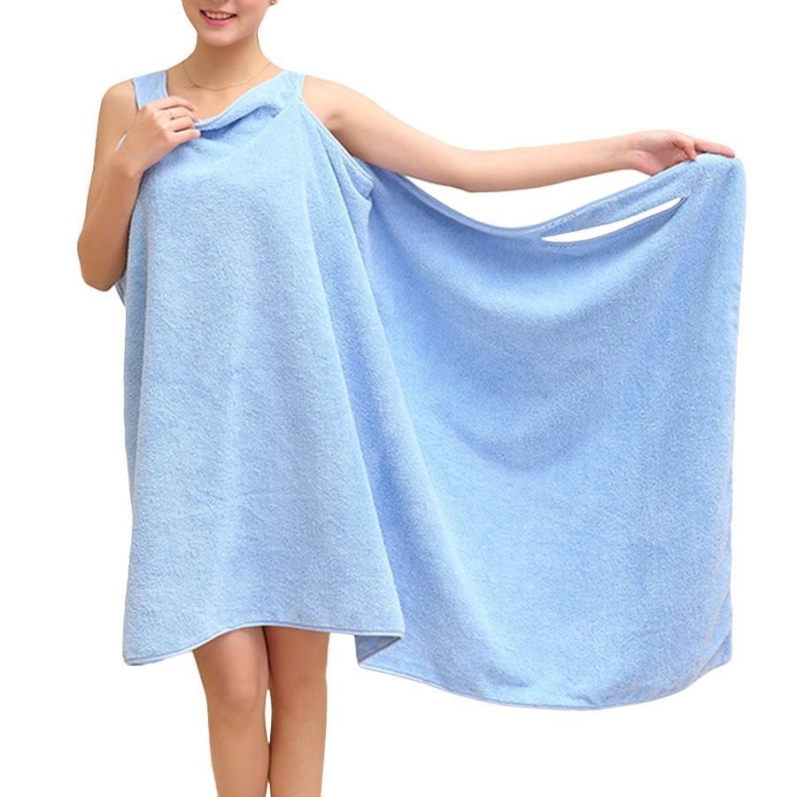 Summer Microfiber Soft Beach Able Wear Spa Bath Robe Plush Highly Absorbent Bath Towel Skirt Image 1