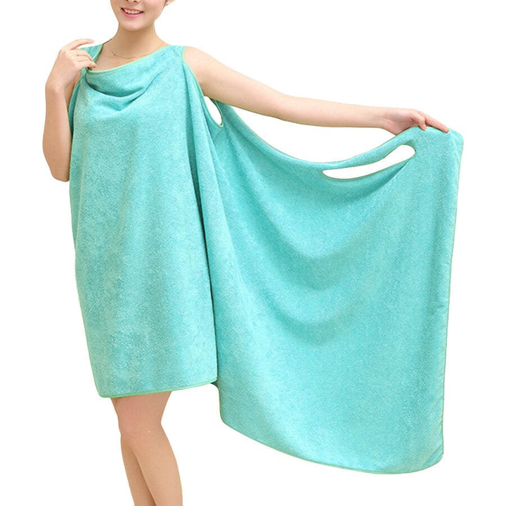 Summer Microfiber Soft Beach Able Wear Spa Bath Robe Plush Highly Absorbent Bath Towel Skirt Image 1