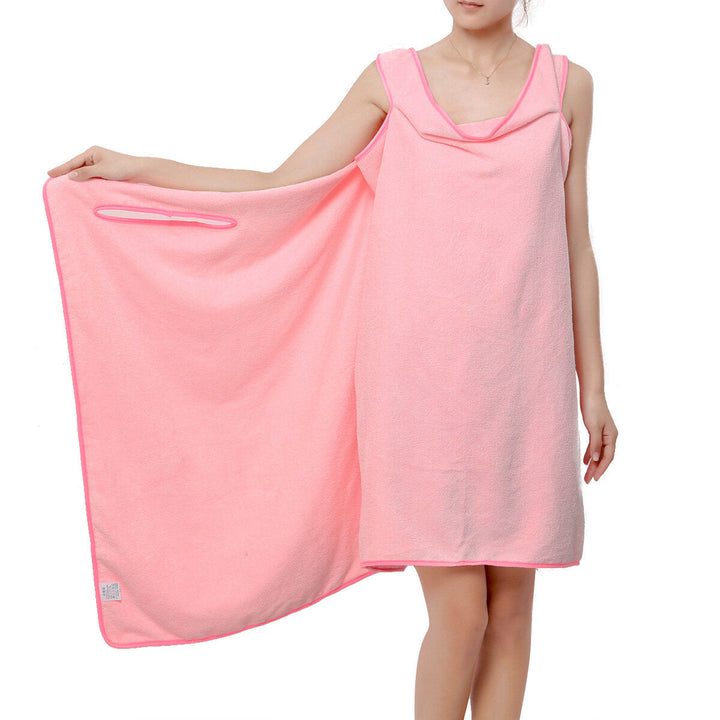 Summer Microfiber Soft Beach Able Wear Spa Bath Robe Plush Highly Absorbent Bath Towel Skirt Image 6