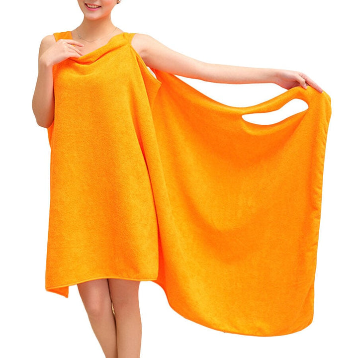 Summer Microfiber Soft Beach Able Wear Spa Bath Robe Plush Highly Absorbent Bath Towel Skirt Image 1