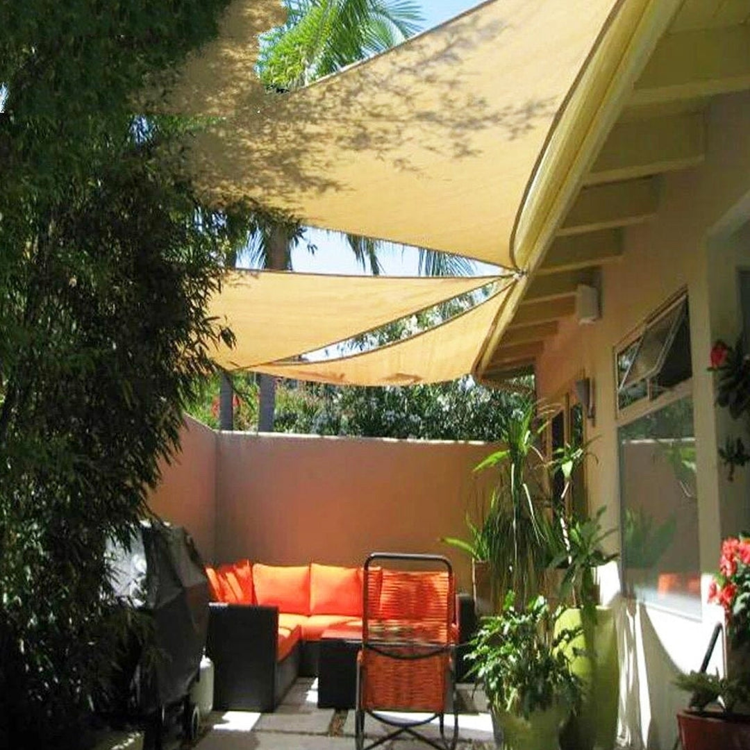 Sun Shade Sail Waterproof 420D Oxford Polyester Canopy Cover Awning Garden Yard Plant Protection Image 10