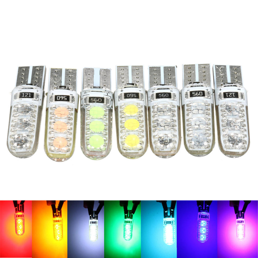 T10 194 501 W5W Silicone LED Side License Plate Light Wedge Lamp Image 1