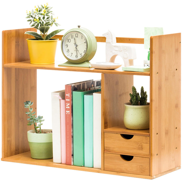 Table Desktop Storage Rack Board Display Desk Shelf Organizer Counter Bookcase Bookshelf Image 5