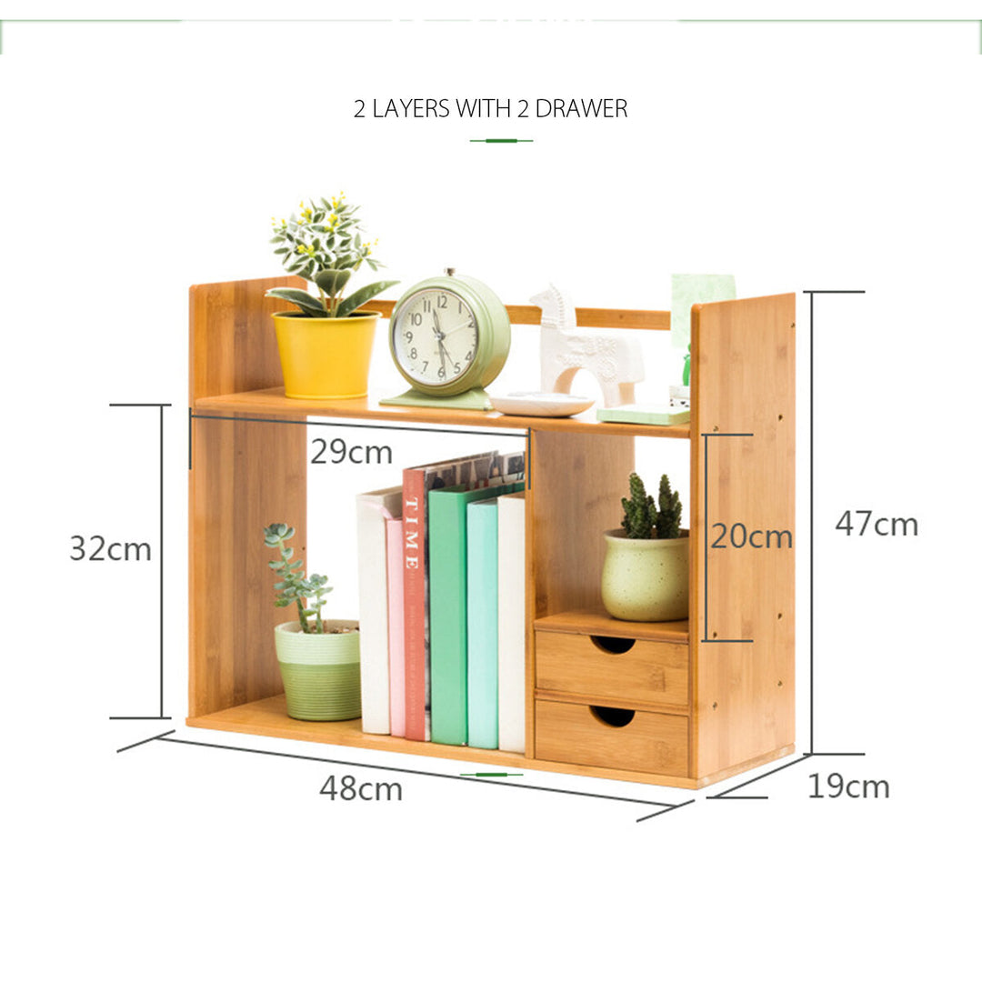 Table Desktop Storage Rack Board Display Desk Shelf Organizer Counter Bookcase Bookshelf Image 8