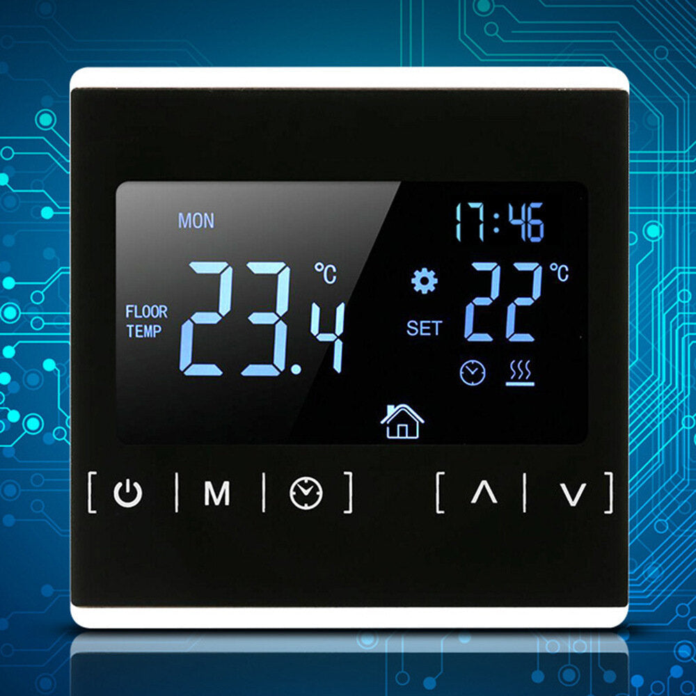 Touch Screen Temperature Controller Thermoregulator Black Back Light Electric Heating Room Thermostat Image 2