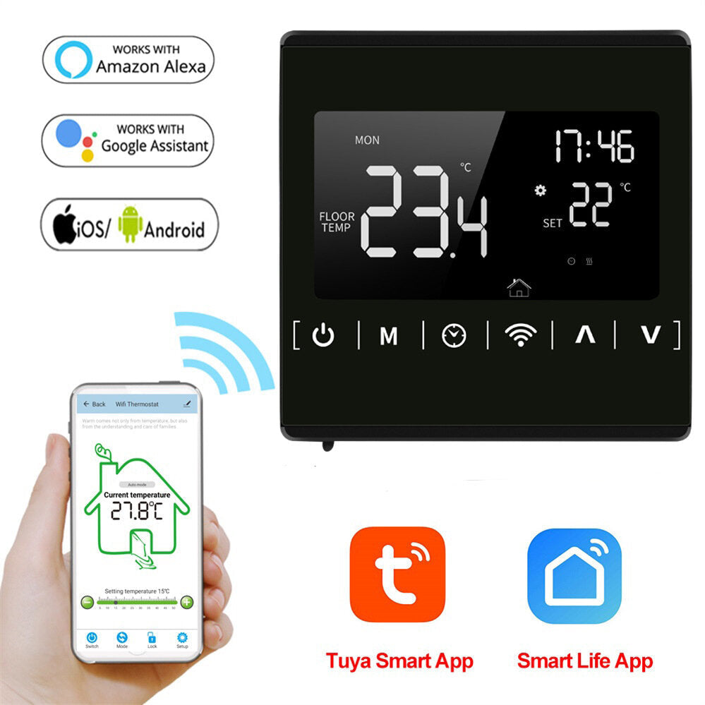 Touch Screen WiFi Thermostat APP Remote Control for Water Heating Voice Temperature Controller 250V 3A Image 3