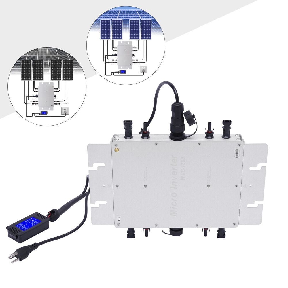 Solar Micro Inverter 1200W Grid Tie MPPT Pure Sine Wave DC to AC Waterproof US 110V Image 1