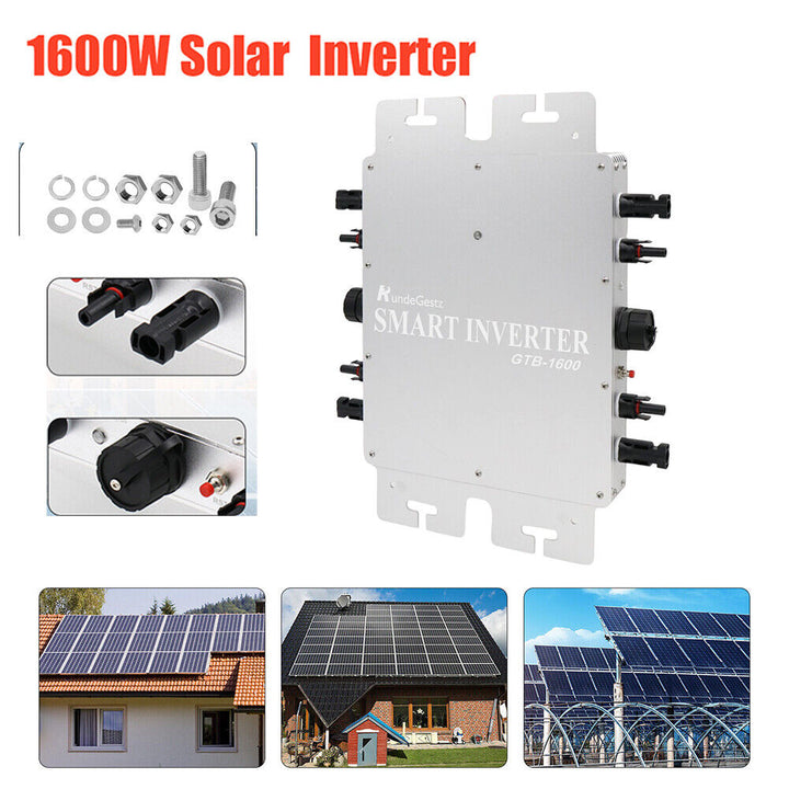 Solar Micro Inverter 1600W Grid Tie MPPT Pure Sine Wave DC to AC 230V Waterproof Image 3