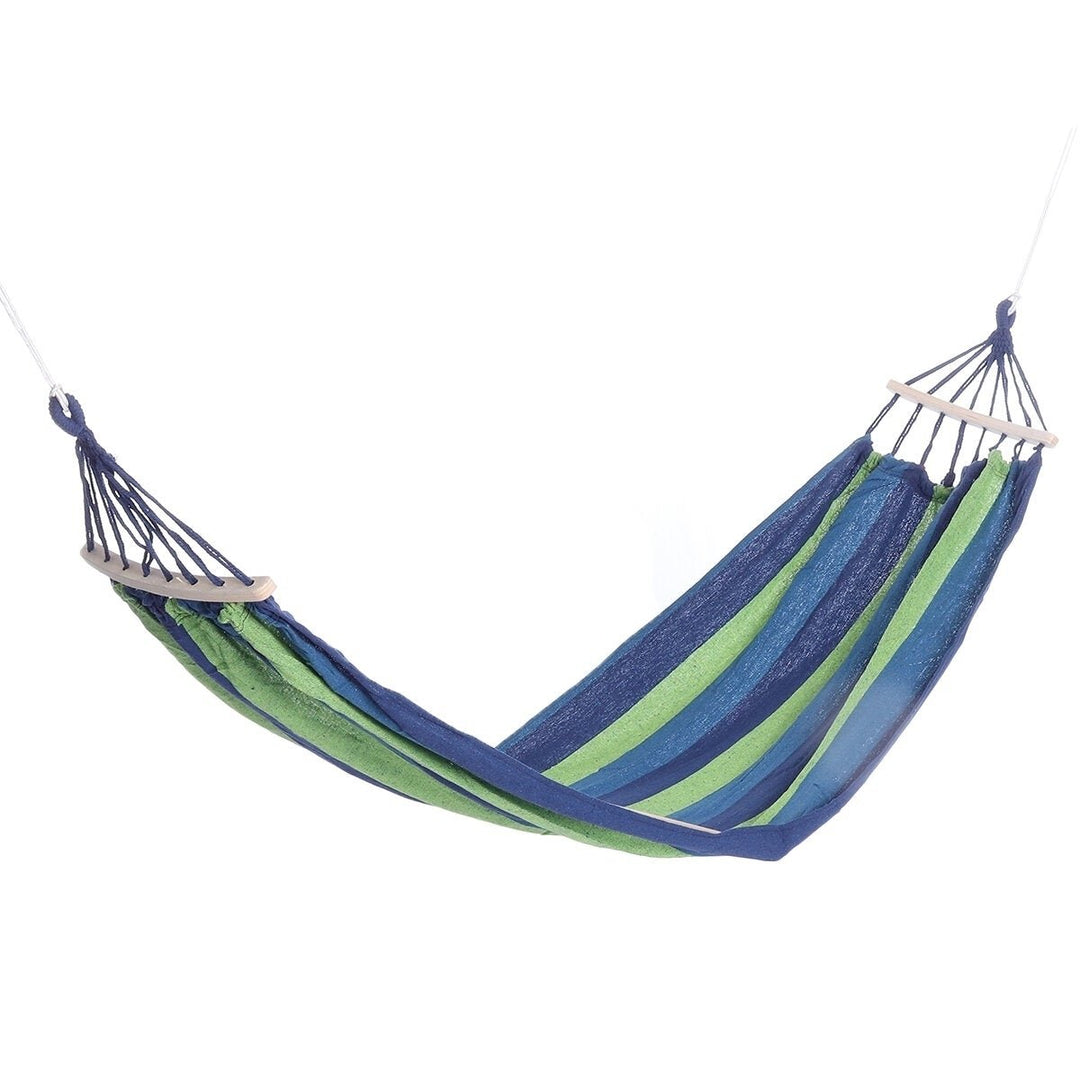 Ultralight Camping Hammock with Storage Bag Portable Rainbow Canvas Outdoor Activities Swing Image 5