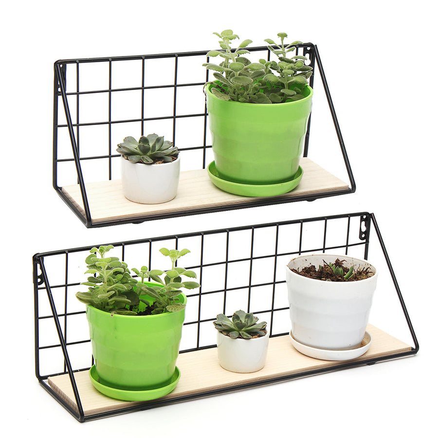 Wall Hanging Shelf Industrial Modern Storage Shelf Rack Flower Hallway Home Shelf Bracket Image 1