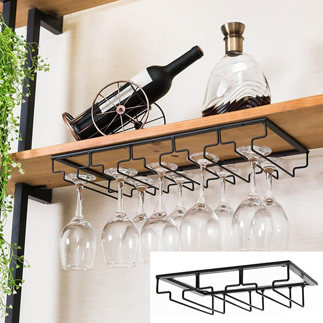 Wall Mount Glass Rack Holder Hanging Under Cabinet Hanger Iron Shelf 4 Type Image 5