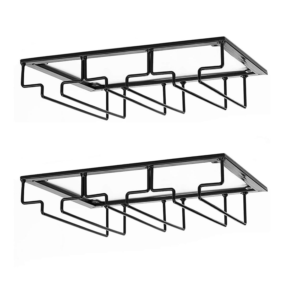 Wall Mount Glass Rack Holder Hanging Under Cabinet Hanger Iron Shelf 4 Type Image 8