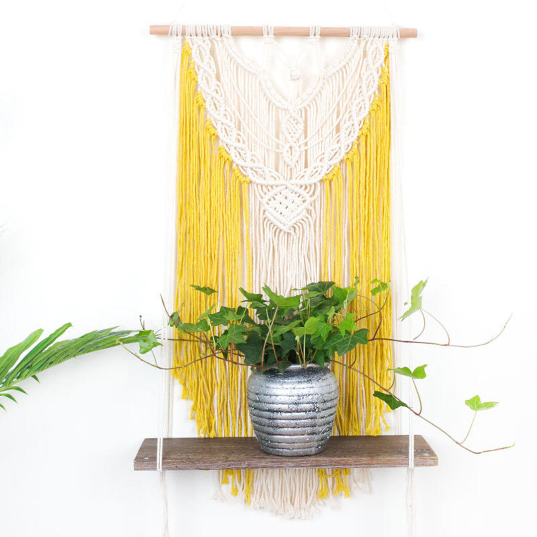 Wall-mounted Lace Woven Macrame Plant Hanger Wall Cotton Rope Tapestry Shelf Image 5